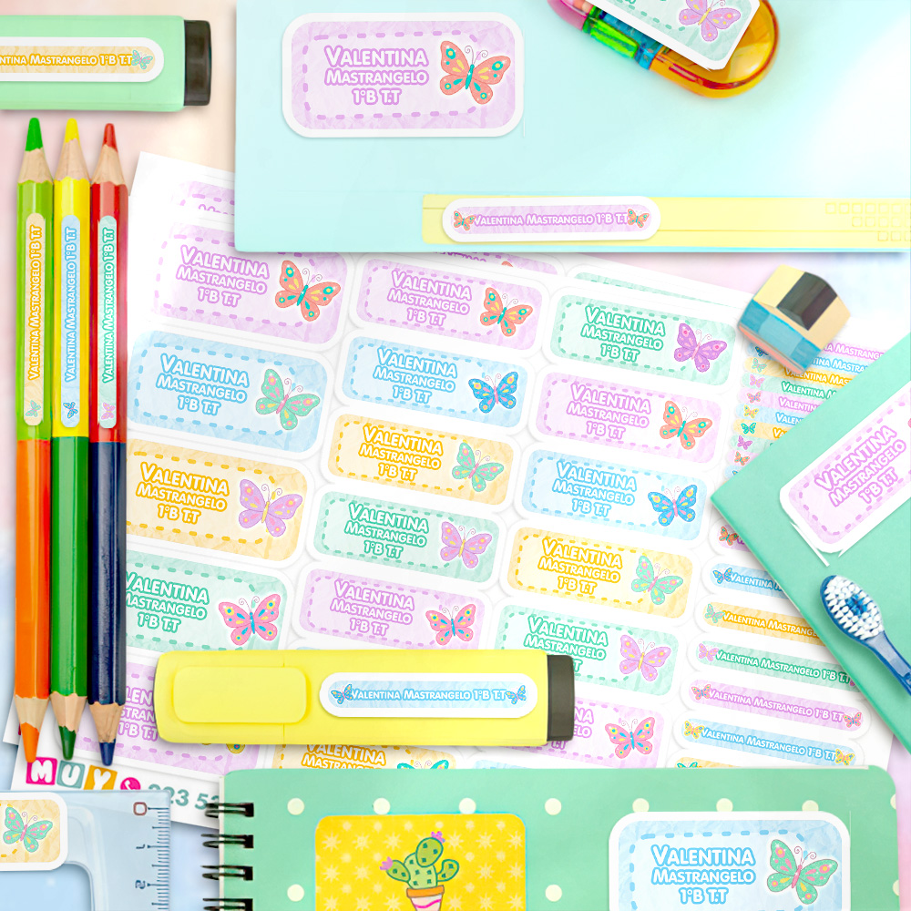 Mariposas Pastel - Etiquetas Personalizadas - Imagen 2