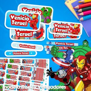 Disney Vengadores - Etiquetas Personalizadas