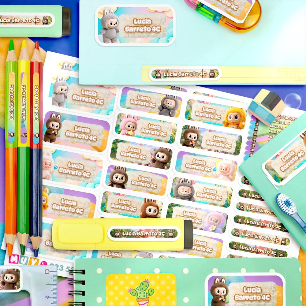 Etiquetas Escolares para Imprimir | Labubu (Archivo Digital PDF) - Imagen 3