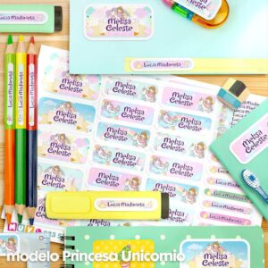 Princesa Unicornio - Etiquetas Personalizadas