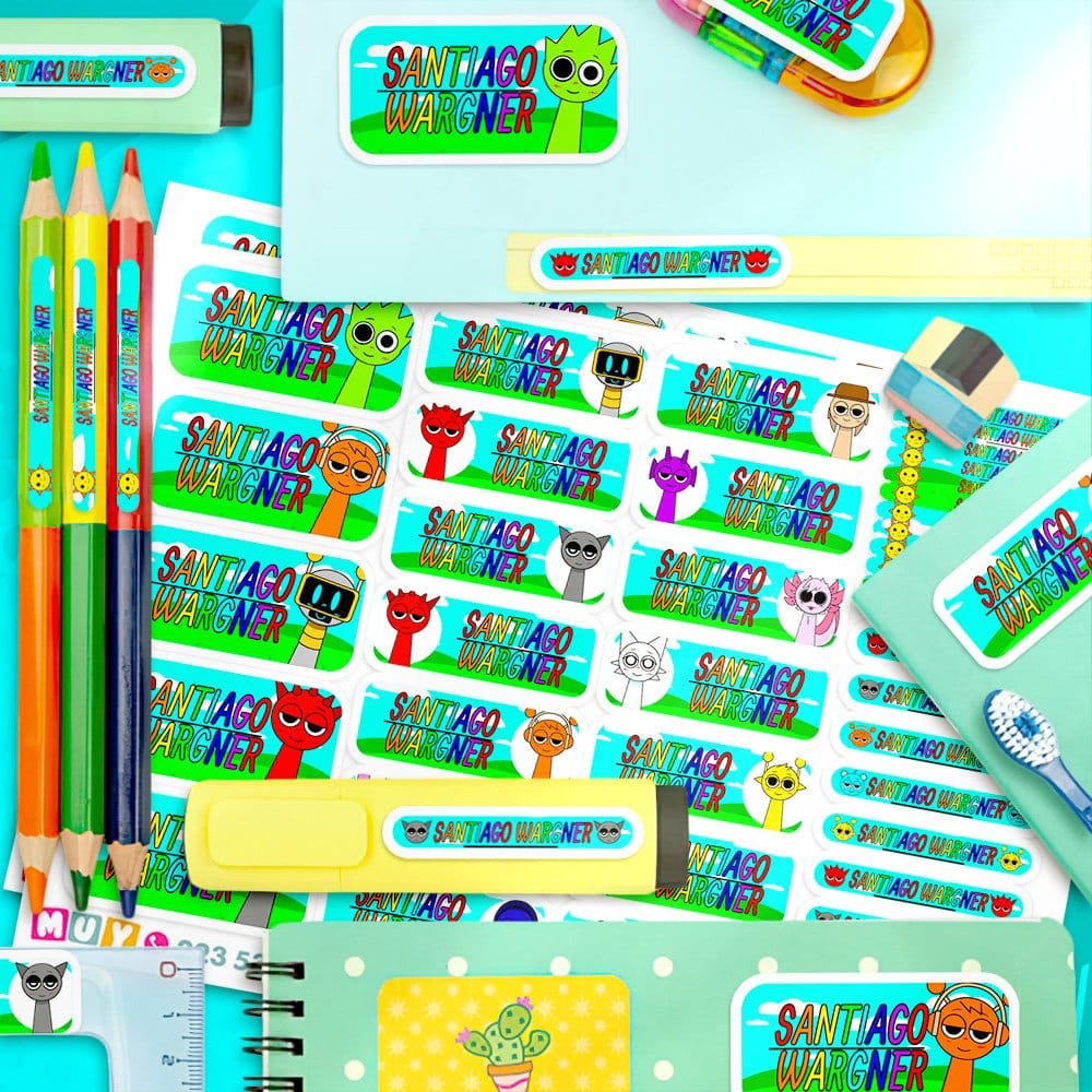 Etiquetas Escolares para Imprimir | Sprunks World (Archivo Digital PDF) - Imagen 3